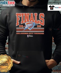 2025 NBA Finals Champions hoodie featuring Oklahoma City Thunder logo, perfect for fans celebrating their team's victory.