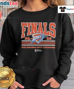 Nice Oklahoma City Thunder 2025 NBA Finals Champions sweatshirt showcasing team pride and vibrant colors.