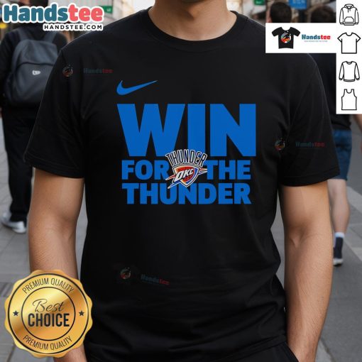 Nice Oklahoma City Thunder Win T-Shirt featuring team colors and logo, perfect for fans celebrating a victory.