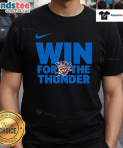 Nice Oklahoma City Thunder Win T-Shirt featuring team colors and logo, perfect for fans celebrating a victory.
