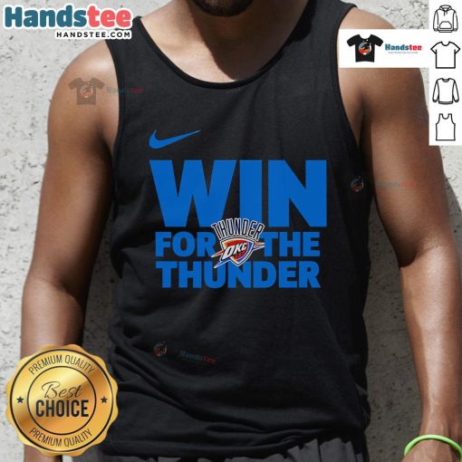 Nice Oklahoma City Thunder win for the Thunder tank top featuring vibrant team colors and logo during a game celebration.