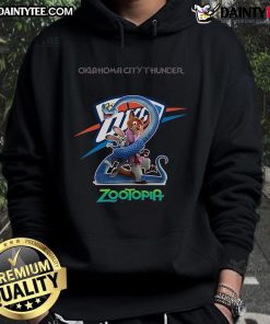 Alt Text: Nice Oklahoma City Thunder Zootopia 2 Hoodie featuring vibrant graphics and team colors for fans and collectors.