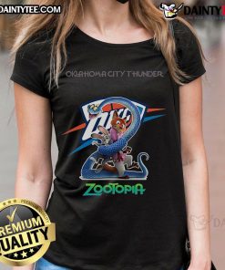 Womens Nice Oklahoma City Thunder Zootopia 2 Tee featuring vibrant graphics and comfortable fit for fans.