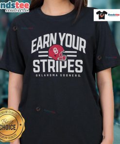Alt Text: Nice Oklahoma Sooners Earn Your Stripes Ladies Tee in vibrant color, perfect for fans showing team spirit.
