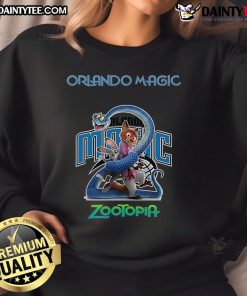 Nice Orlando Magic Zootopia 2 sweatshirt featuring vibrant graphics and a comfortable fit, perfect for fans and casual wear.