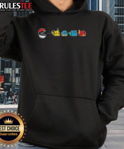 Nice Pac-Man Pokmon Poke Ball parody hoodie featuring colorful graphics and playful design for gamers and fans.
