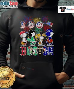 Nice Peanuts Happy 4th of July Boston Sports Hoodie featuring a festive design for patriotic sports fans.