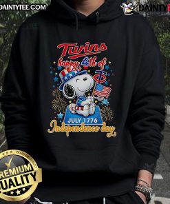 Happy twins wearing Nice Peanuts 4th of July Independence Day hoodies, celebrating with smiles and festive spirit.