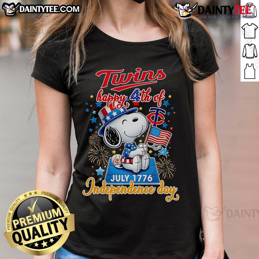 Nice Peanuts Twins Happy 4Th Of July Independence Day Ladies Tee Happy 4th of July ladies tee featuring Nice Peanuts twins celebrating Independence Day with patriotic flair.