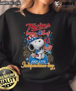 Happy twins wearing Nice Peanuts 4th of July Independence Day sweatshirt, celebrating with festive smiles and joy.