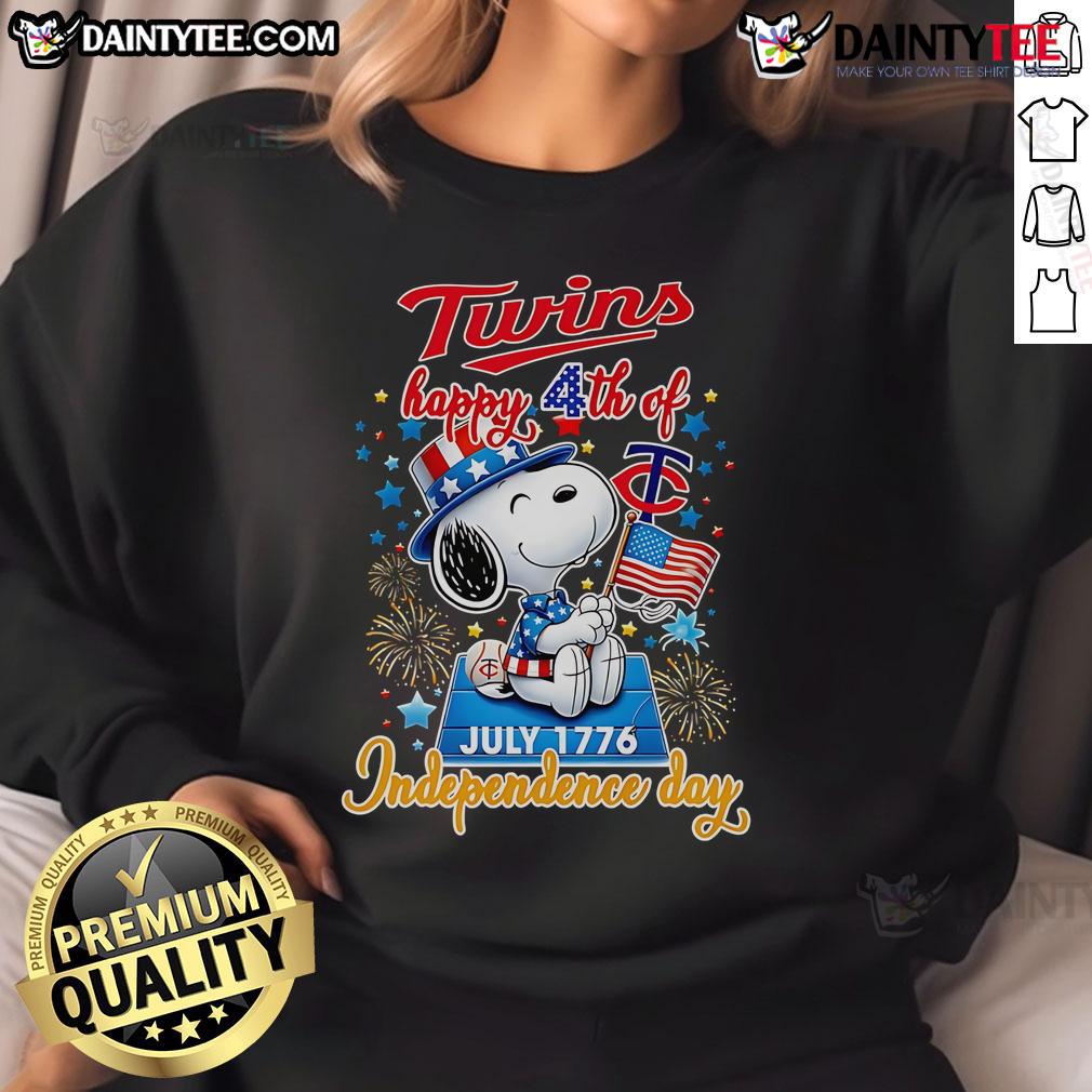 Nice Peanuts Twins Happy 4Th Of July Independence Day Sweatshirt Happy twins wearing Nice Peanuts 4th of July Independence Day sweatshirt, celebrating with festive smiles and joy.