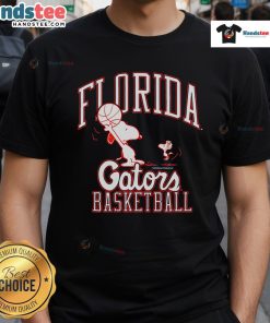 Alt Text: Nice Peanuts X Florida Basketball T-Shirt featuring iconic Peanuts characters in a vibrant basketball-themed design.