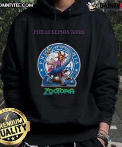 Alt Text: Stylish Nice Philadelphia 76ers Zootopia 2 hoodie featuring vibrant graphics and a comfortable fit for fans.
