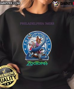 Cozy Nice Philadelphia 76ers Zootopia 2 Sweatshirt featuring vibrant graphics, perfect for fans and casual wear.