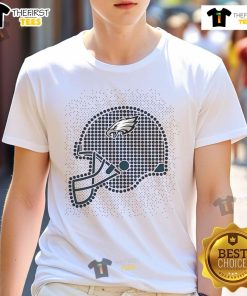 Nice Philadelphia Eagles polka dots helmet t-shirt featuring a vibrant design perfect for fans and game day.