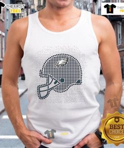 Alt Text: Stylish Philadelphia Eagles polka dots helmet tank top for fans, perfect for game day or casual wear.