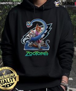Stylish Nice Philadelphia Eagles Zootopia 2 Hoodie featuring vibrant graphics and a comfortable fit for fans.