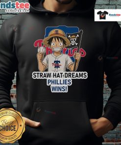 Nice Philadelphia Phillies Monkey D. Luffy Dreams Wins Hoodie featuring colorful anime design and vibrant team colors.