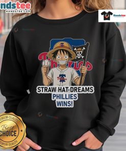 Nice Philadelphia Phillies Monkey D. Luffy Sweatshirt featuring vibrant designs, perfect for fans and anime lovers alike.