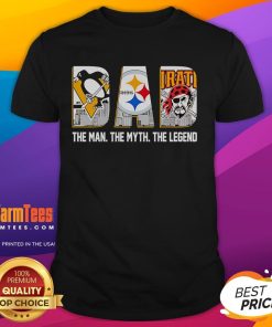 Nice Pittsburgh Sports Dad T-Shirt featuring 'The Man The Myth The Legend' design, perfect for proud sports fathers.