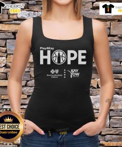 Nice Play4Kay Hope Cancer Awareness Tank Top in pink, promoting breast cancer awareness and support for research initiatives.