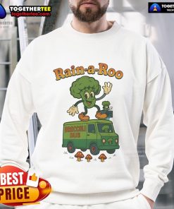 Nice Rain A Roo Broccoli Bus Sweatshirt featuring a vibrant broccoli graphic on a cozy fabric, perfect for casual wear.