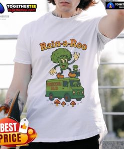 Nice Rain-A-Roo Broccoli Bus T-Shirt featuring a fun broccoli design, perfect for casual wear and veggie lovers.