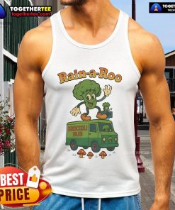 Colorful Nice Rain A Roo Broccoli Bus tank top featuring a fun broccoli graphic on a vibrant background.