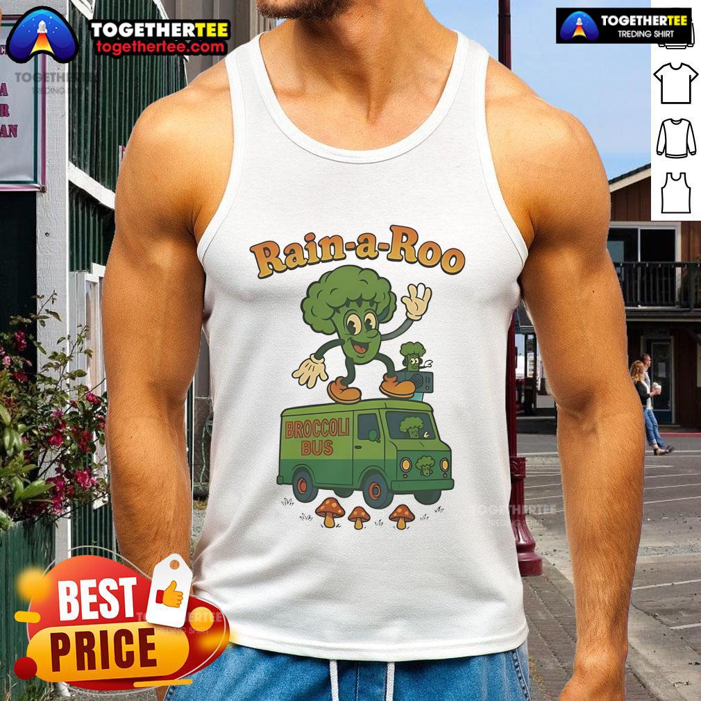 Nice Rain A Roo Broccoli Bus Tank Top Colorful Nice Rain A Roo Broccoli Bus tank top featuring a fun broccoli graphic on a vibrant background.