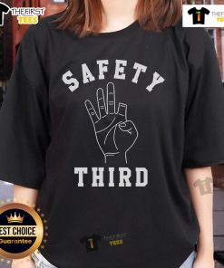 Nice Safety Third Hand Ladies Tee featuring a stylish design, perfect for casual wear and safety awareness.