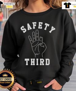 Nice Safety Third Hand Sweatshirt in vibrant colors, perfect for casual wear and promoting safety awareness.