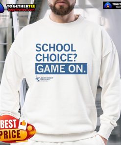 Nice School Choice Game on Iowa City Schools sweatshirt showcasing school spirit and community pride.