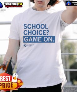 Alt Text: Nice School Choice Game on Iowa City Schools T-Shirt featuring vibrant colors and educational themes.