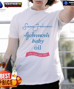 Alt Text: Nice Sean Johnson & Johnson's Baby Oil T-Shirt featuring a soft design, perfect for casual wear and baby care lovers.