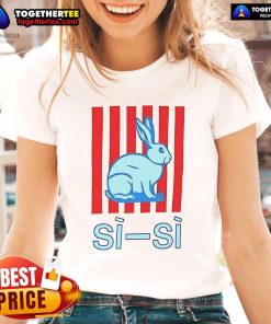Cute Nice Sisi Bunny Ladies Tee featuring a playful bunny design on a stylish women's shirt.