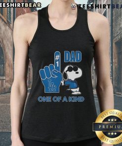 Unique Nice Snoopy Los Angeles Dodgers tank top for DAD featuring a fun cartoon design and vibrant team colors.