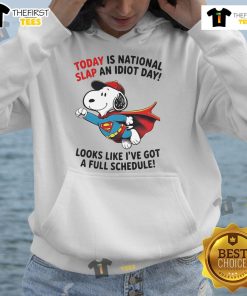 Nice Snoopy Superman hoodie for National Slap An Idiot Day, featuring a playful design and humorous message.