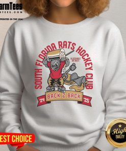 Alt Text: Nice South Florida Rats Hockey Club Back 2 Back 24-25 mascot sweatshirt featuring vibrant team colors and logo.