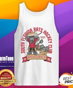 Nice South Florida Rats Hockey Club Back 2 Back 24-25 mascot tank top featuring vibrant team colors and logo design.