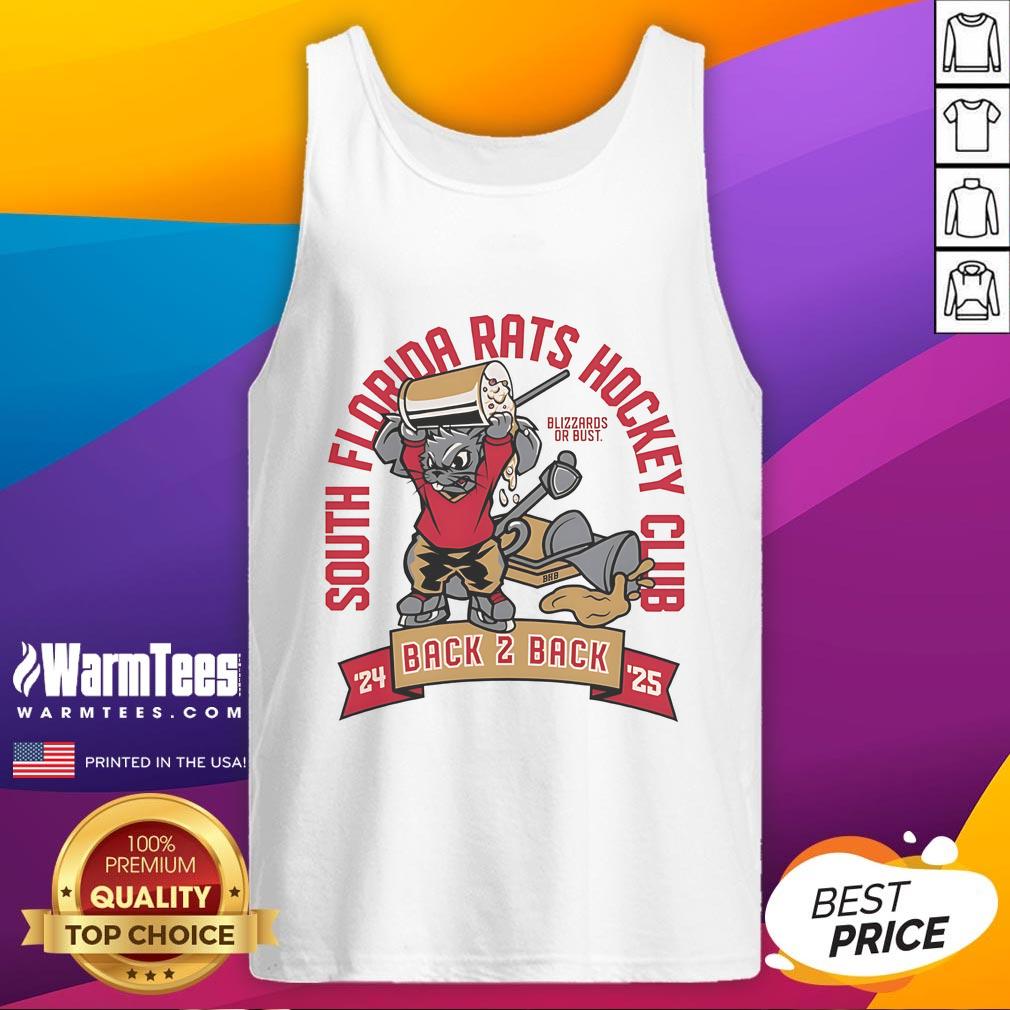 Nice South Florida Rats Hockey Club Back 2 Back 24 25 Mascot Tank Top Nice South Florida Rats Hockey Club Back 2 Back 24-25 mascot tank top featuring vibrant team colors and logo design.