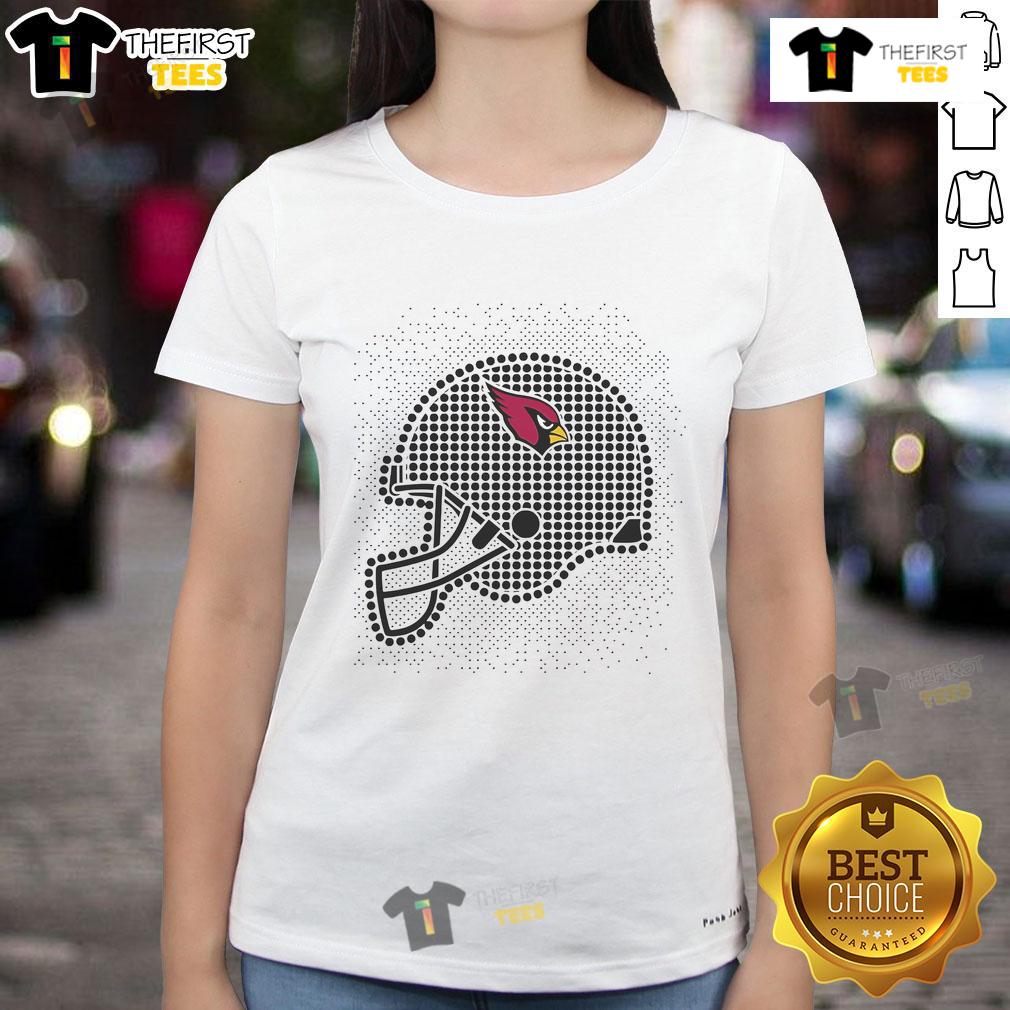 Nice St. Louis Cardinals Polka Dots Helmet Ladies Tee Ladies tee featuring a St. Louis Cardinals polka dots helmet design, perfect for fans of the team.