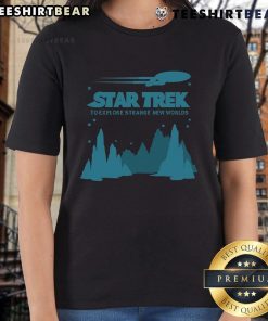 Stylish ladies tee featuring 'Nice Star Trek to Explore Strange New Worlds' design, perfect for Star Trek fans.
