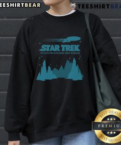 Cozy Nice Star Trek Explore Strange New Worlds sweatshirt featuring iconic space-themed graphics and vibrant colors.