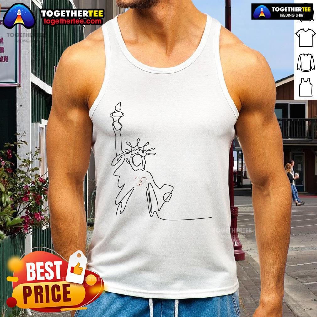Nice Statue Of Liberty Drawing Tank Top Stylish tank top featuring a nice statue of Liberty drawing, perfect for casual wear and patriotic fashion lovers.
