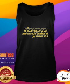 Nice Stryper Isaiah 53:5 logo tank top featuring bold graphic design and vibrant colors for fans of Christian rock.