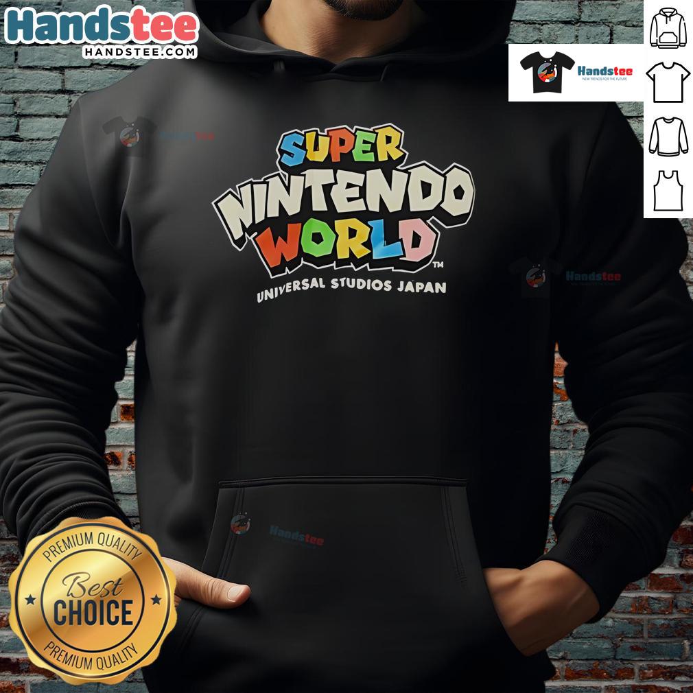 Nice Super Nintendo World Universal Studios Japan Hoodie Cozy Nice Super Nintendo World Universal Studios Japan hoodie displayed against a vibrant theme park backdrop.