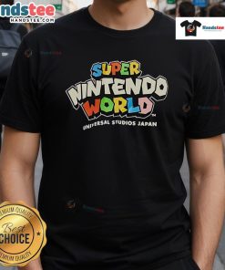 Nice Super Nintendo World Universal Studios Japan T-Shirt featuring vibrant graphics and iconic game characters.