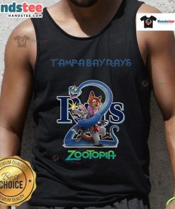 Alt Text: Stylish Nice Tampa Bay Rays Zootopia 2 tank top featuring vibrant graphics, perfect for baseball fans.