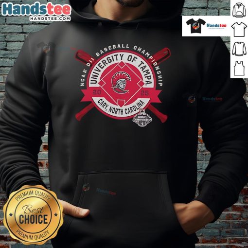 Nice Tampa Spartans NCAA DII Baseball Championship hoodie for 2025, featuring vibrant team colors and logo, Cary, North Carolina.