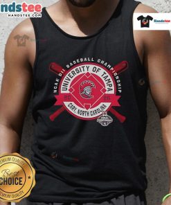 Nice Tampa Spartans NCAA DII Baseball Championship tank top, 2025 design, showcasing team spirit in Cary, North Carolina.